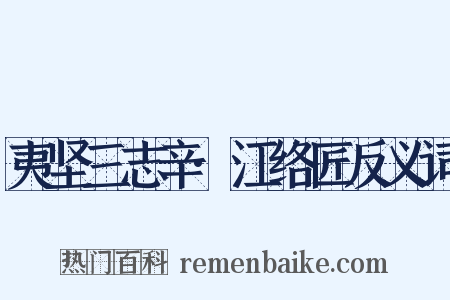 夷坚三志辛·江络匠反义词是什么意思的图片